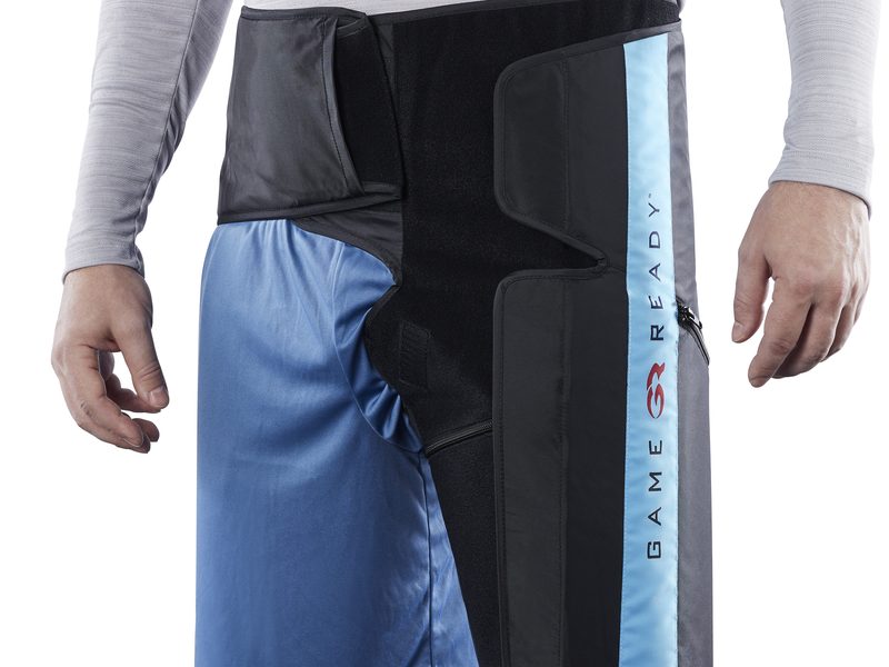 Photo of the hip and groin wrap being worn